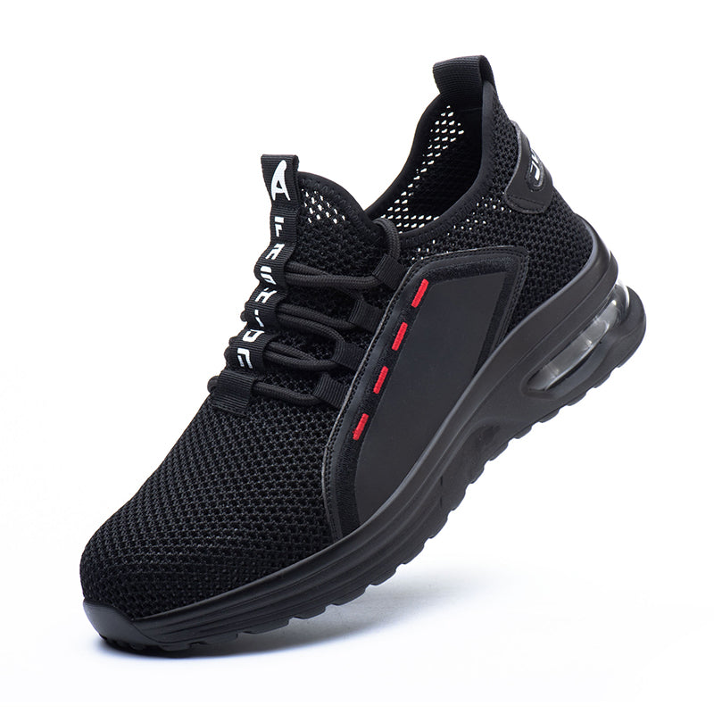 Scarpe da lavoro traspiranti, leggere e resistenti all'usura, anti-schiacciamento e anti-perforazione, con puntale in acciaio intrecciato.