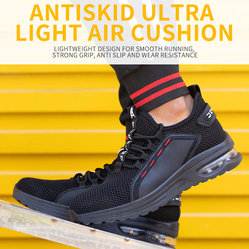 Scarpe da lavoro traspiranti, leggere e resistenti all'usura, anti-schiacciamento e anti-perforazione, con puntale in acciaio intrecciato.
