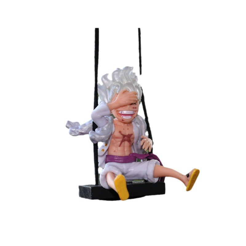 Ciondolo specchio retrovisore auto a un pezzo, ornamento Nika Luffy.