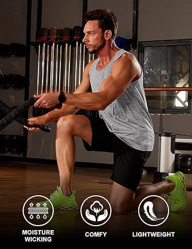 MAGCOMSEN Canotte Sportive da Uomo UPF 50+ Asciugatura Rapida Senza Maniche Allenamento per Bodybuilding da Canottiera