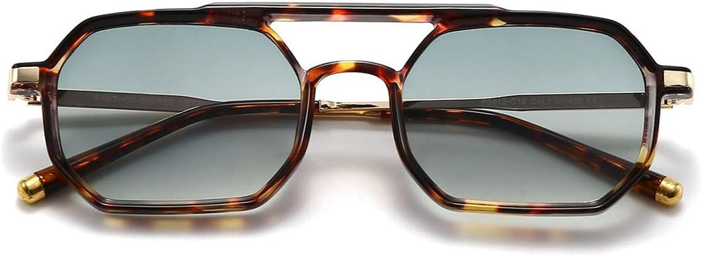 PANTHOS Mod. Shaped Metal occhiali da sole unisex uomo donna vintage fashion protezione UV400 con pezzolina e sacchettino