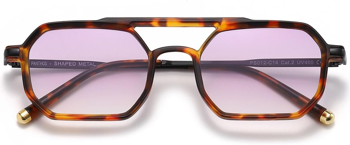 PANTHOS Mod. Shaped Metal occhiali da sole unisex uomo donna vintage fashion protezione UV400 con pezzolina e sacchettino