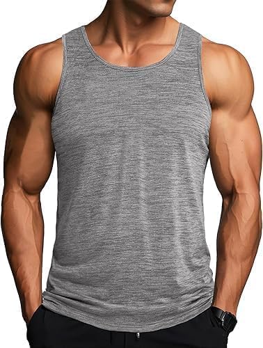 MAGCOMSEN Canotte Sportive da Uomo UPF 50+ Asciugatura Rapida Senza Maniche Allenamento per Bodybuilding da Canottiera