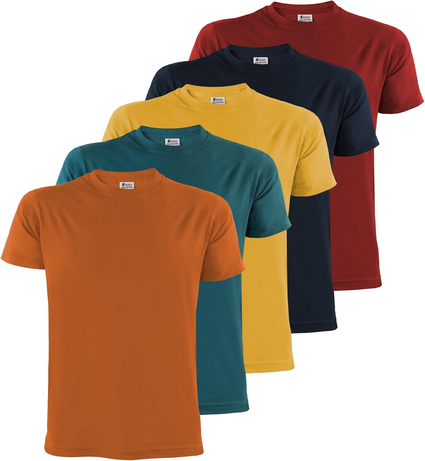 ALPIDEX Magliette Uomo S-5XL Set 5 Basic Girocollo Manica Corta 100% Cotone | 175 g/m², Manica Corta, Taglio Regolare, OEKO-TEX, Traspirante, Lavabile Lavatrice, Casual, Palestra, Lavoro, 100% Cotone