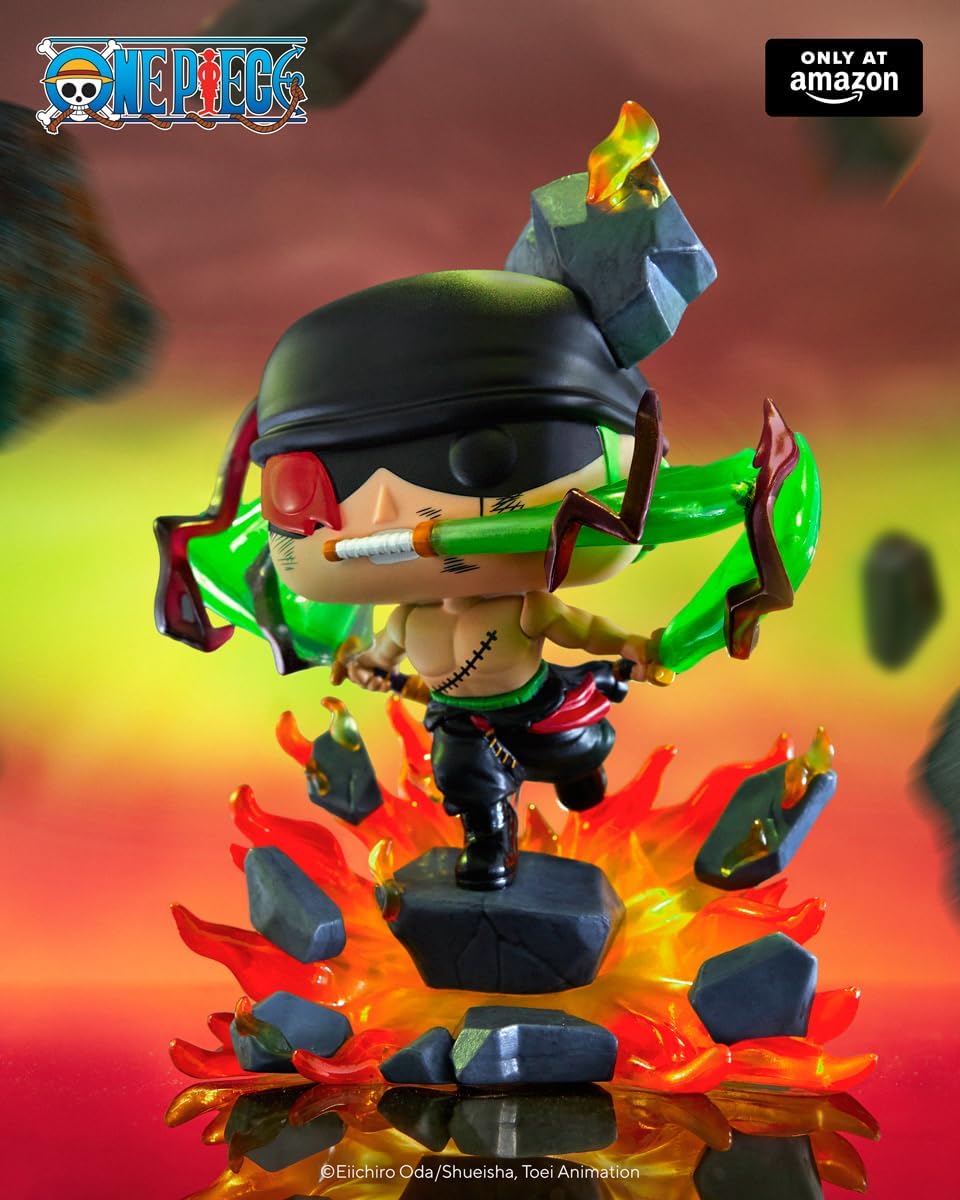 Funko Pop! Premium: One Piece - Roronoa Zoro - King of Hell - Esclusiva Amazon - Figura in Vinile da Collezione - Idea Regalo - Merchandising Ufficiale - Giocattoli per Bambini e Adulti - Anime Fans