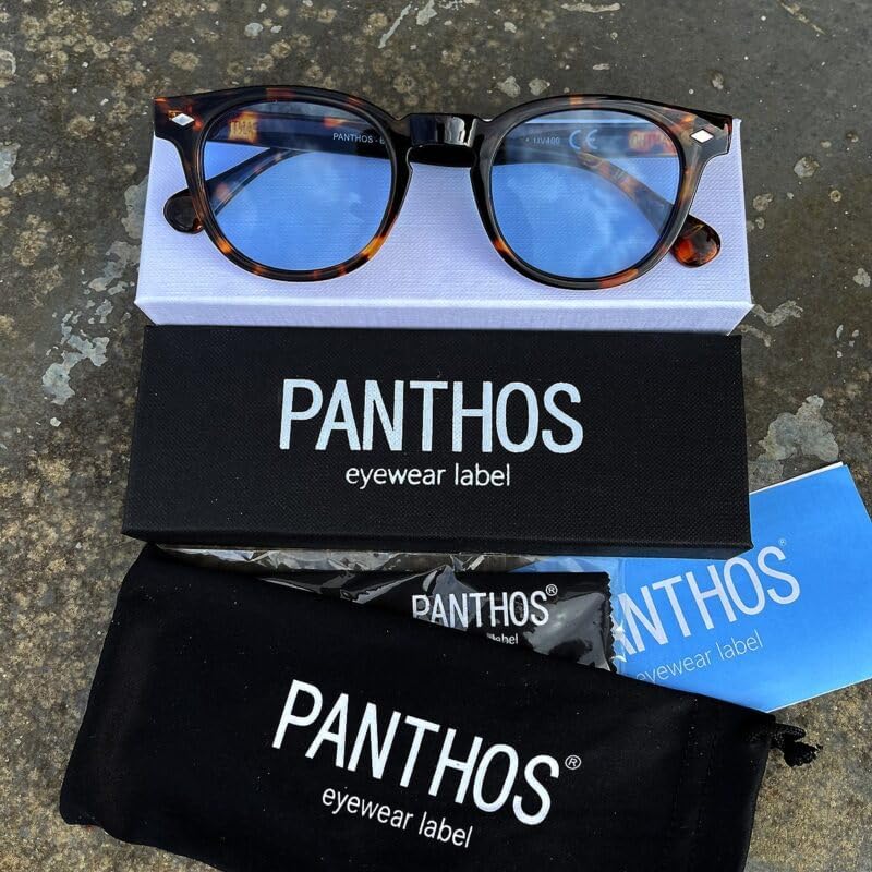 PANTHOS Mod. Business occhiali da sole unisex uomo donna vintage fashion protezione UV400 con pezzolina e sacchettino