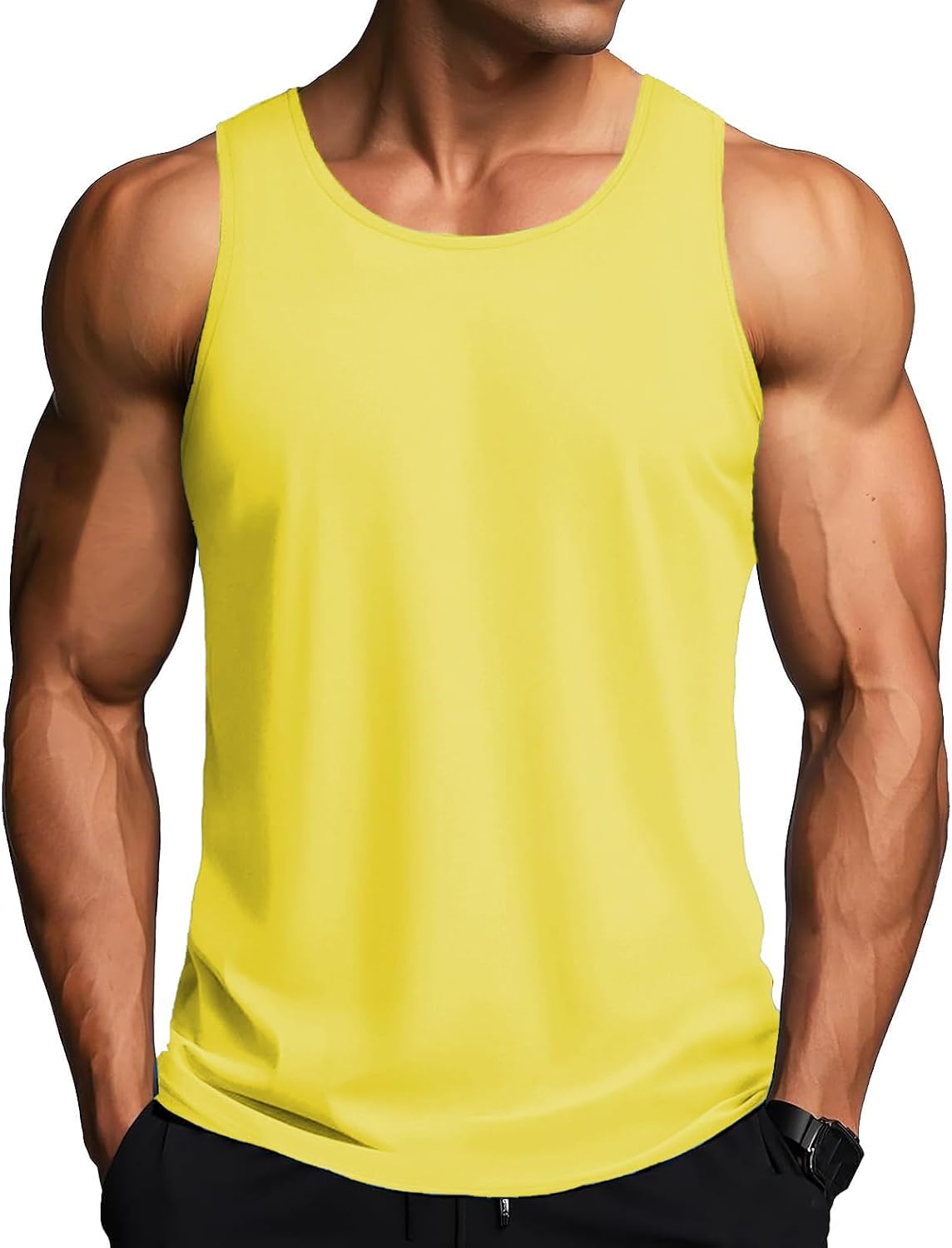 MAGCOMSEN Canotte Sportive da Uomo UPF 50+ Asciugatura Rapida Senza Maniche Allenamento per Bodybuilding da Canottiera