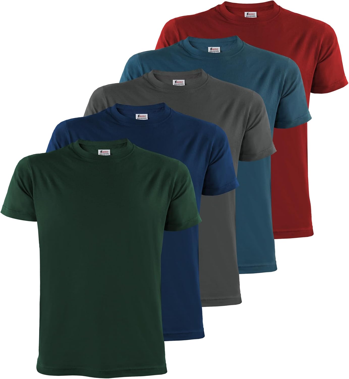 ALPIDEX Magliette Uomo S-5XL Set 5 Basic Girocollo Manica Corta 100% Cotone | 175 g/m², Manica Corta, Taglio Regolare, OEKO-TEX, Traspirante, Lavabile Lavatrice, Casual, Palestra, Lavoro, 100% Cotone