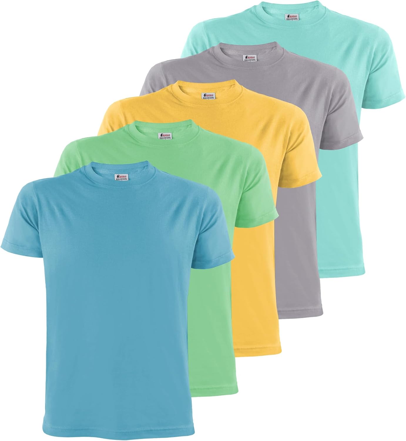 ALPIDEX Magliette Uomo S-5XL Set 5 Basic Girocollo Manica Corta 100% Cotone | 175 g/m², Manica Corta, Taglio Regolare, OEKO-TEX, Traspirante, Lavabile Lavatrice, Casual, Palestra, Lavoro, 100% Cotone
