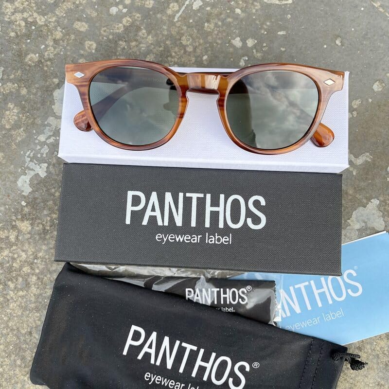 PANTHOS Mod. Business occhiali da sole unisex uomo donna vintage fashion protezione UV400 con pezzolina e sacchettino