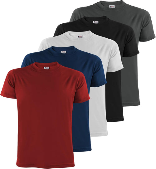 ALPIDEX Magliette Uomo S-5XL Set 5 Basic Girocollo Manica Corta 100% Cotone | 175 g/m², Manica Corta, Taglio Regolare, OEKO-TEX, Traspirante, Lavabile Lavatrice, Casual, Palestra, Lavoro, 100% Cotone