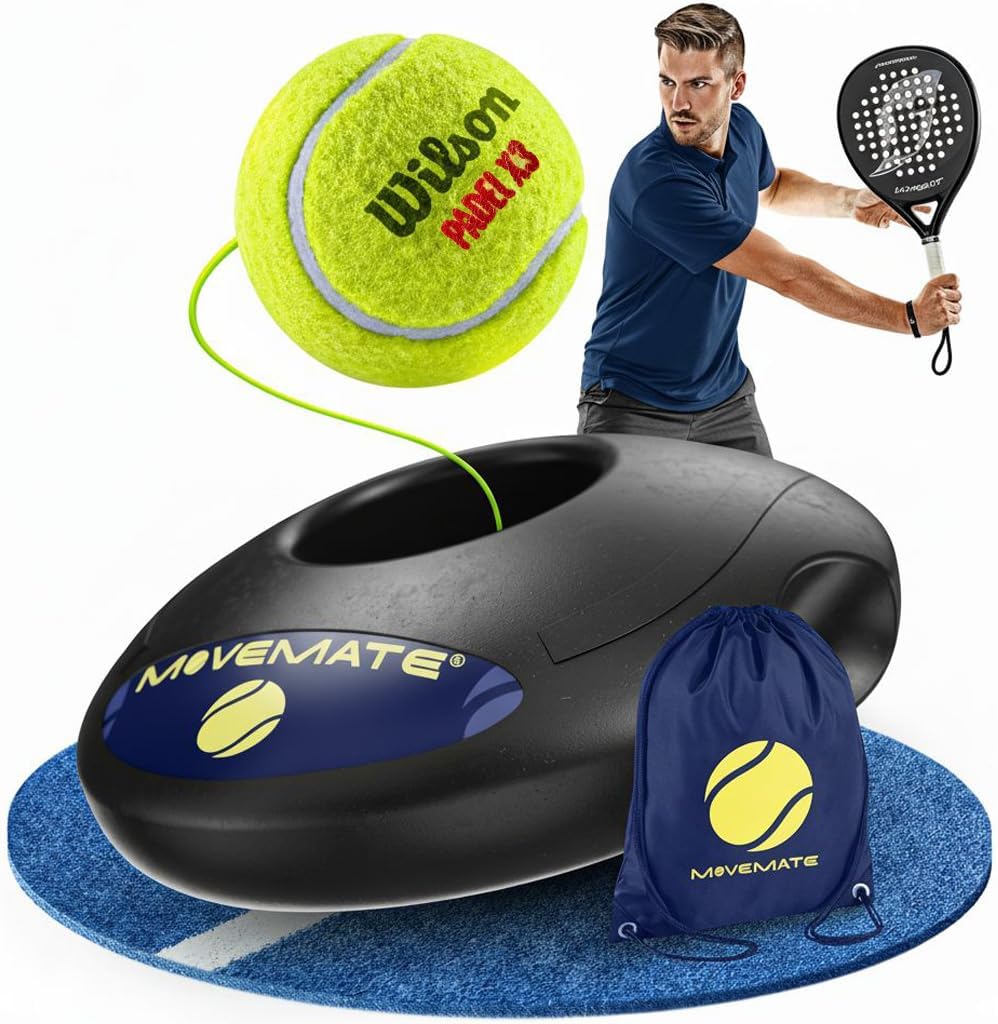 MOVEMATE Dispositivo di Allenamento per Tennis/Padel con Pallina Wilson® | Innovativo Dispositivo Sportivo per Il Tempo Libero per Giocare e Allenarsi all'aperto, in Giardino