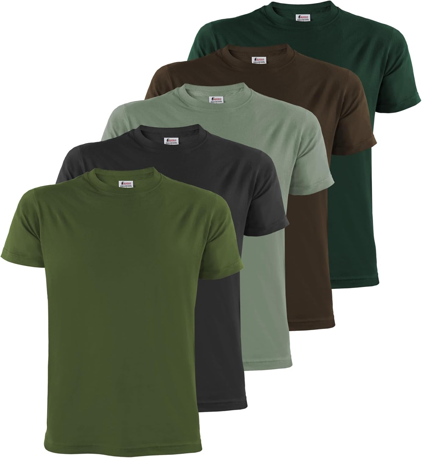 ALPIDEX Magliette Uomo S-5XL Set 5 Basic Girocollo Manica Corta 100% Cotone | 175 g/m², Manica Corta, Taglio Regolare, OEKO-TEX, Traspirante, Lavabile Lavatrice, Casual, Palestra, Lavoro, 100% Cotone