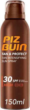 PIZ BUIN Tan & Protect Spray Intensificatore Abbronzatura SPF 30, 150 ml | Crema solare spray abbronzante corpo, Con filtri solari UVA/UVB , Senza autoabbronzanti, Resistente ad acqua e sudore