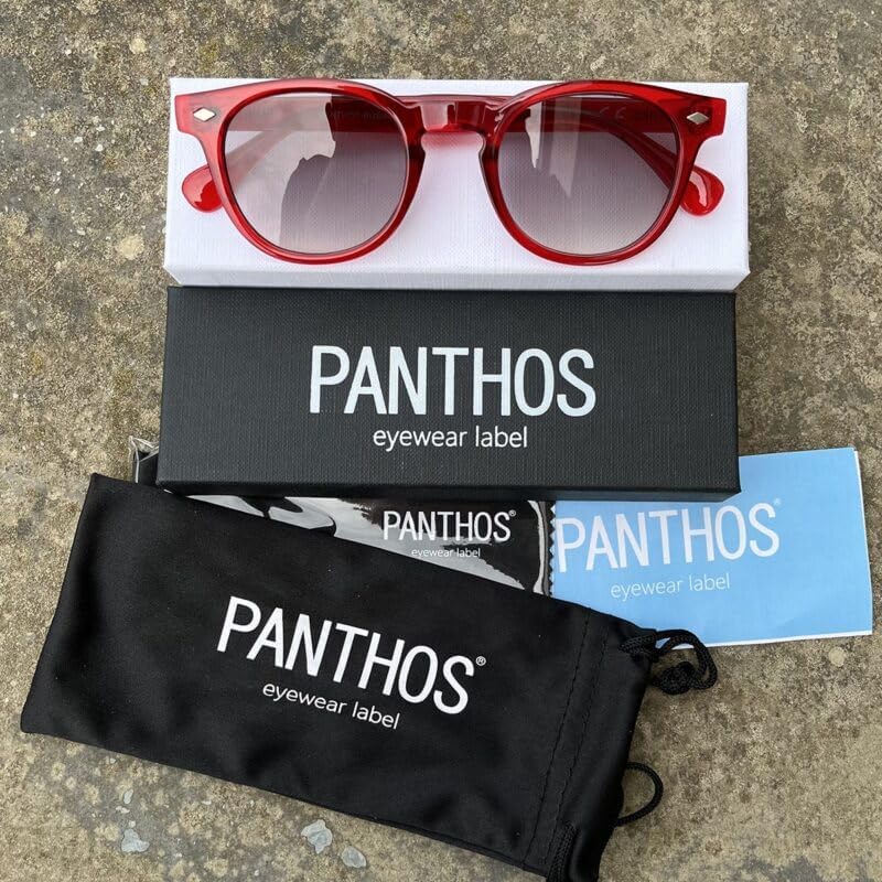 PANTHOS Mod. Business occhiali da sole unisex uomo donna vintage fashion protezione UV400 con pezzolina e sacchettino