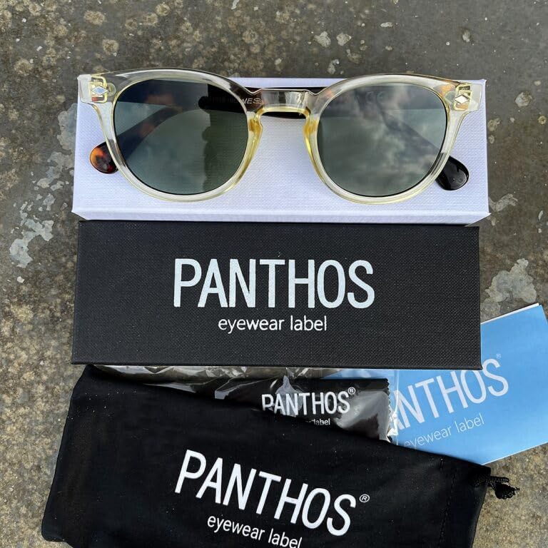 PANTHOS Mod. Business occhiali da sole unisex uomo donna vintage fashion protezione UV400 con pezzolina e sacchettino