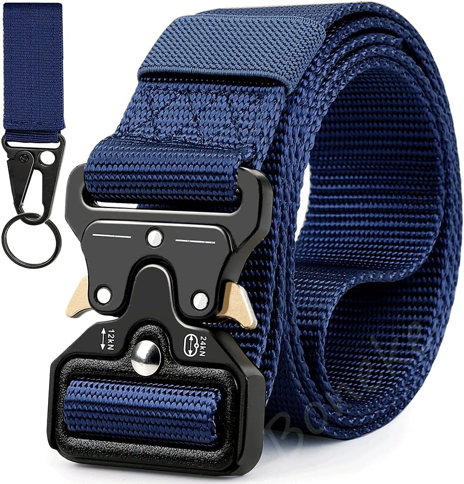 Boneke Cintura Tattica, Cintura Militare Tattica per Uomo Heavy, Tessuto in Nylon Cinturas, con Sicurezza Fibbia a sgancio rapido in metallo, di Salvataggio per Sport e All’aria Aperta Militare