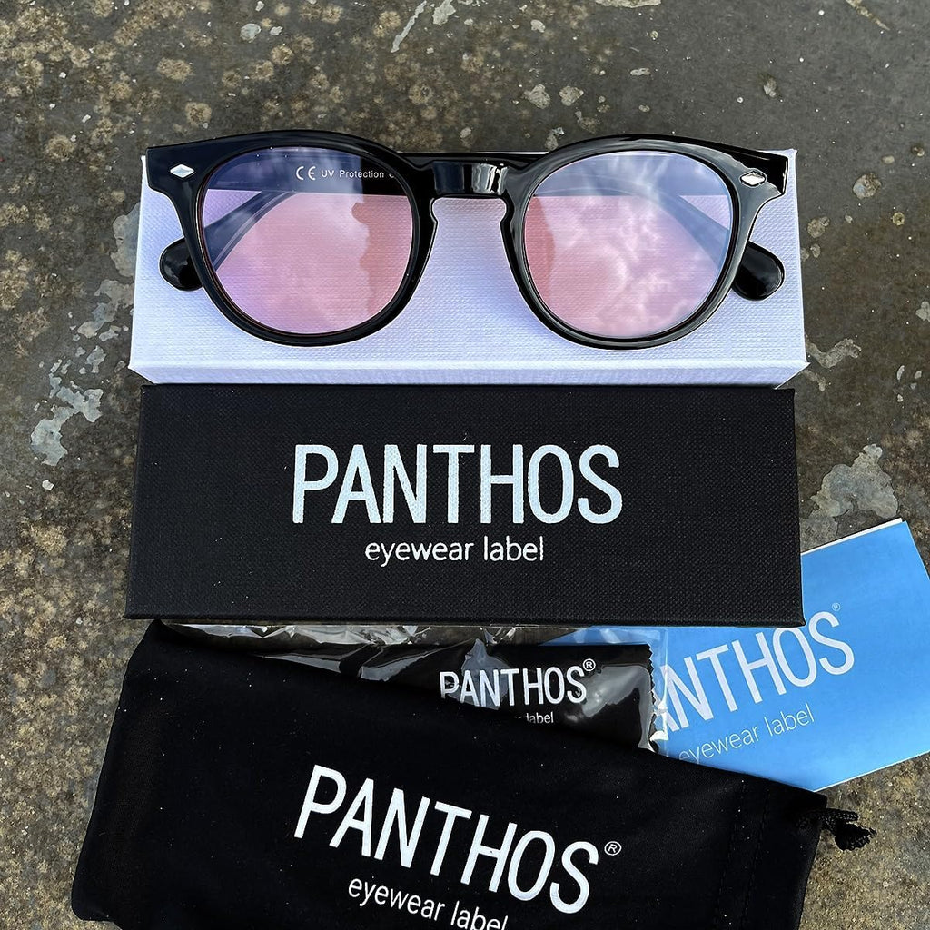 PANTHOS Mod. Business occhiali da sole unisex uomo donna vintage fashion protezione UV400 con pezzolina e sacchettino