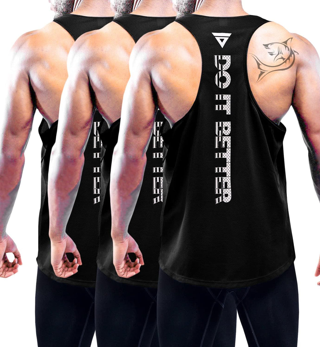 Boyzn Confezione da 3 canottiere da uomo, estive, senza maniche, traspiranti, per palestra, allenamento, palestra, bodybuilding, senza maniche