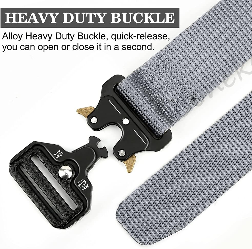 Boneke Cintura Tattica, Cintura Militare Tattica per Uomo Heavy, Tessuto in Nylon Cinturas, con Sicurezza Fibbia a sgancio rapido in metallo, di Salvataggio per Sport e All’aria Aperta Militare