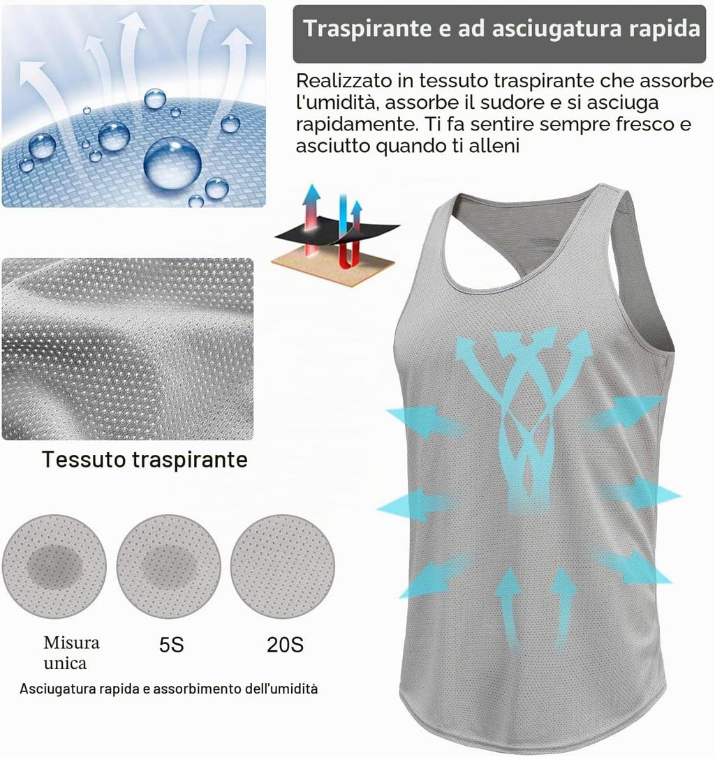 Boyzn Confezione da 3 canottiere da uomo, estive, senza maniche, traspiranti, per palestra, allenamento, palestra, bodybuilding, senza maniche