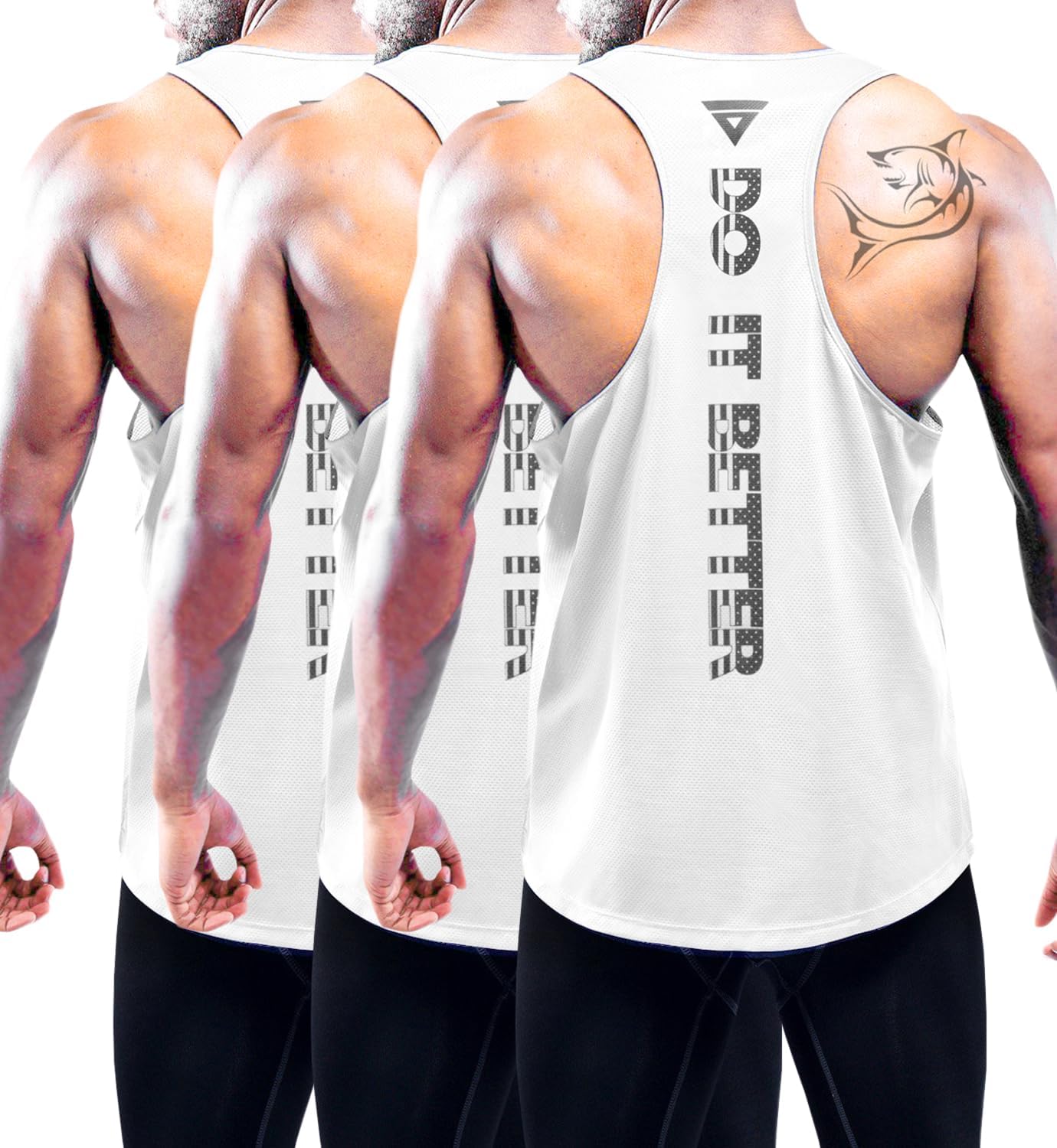 Boyzn Confezione da 3 canottiere da uomo, estive, senza maniche, traspiranti, per palestra, allenamento, palestra, bodybuilding, senza maniche