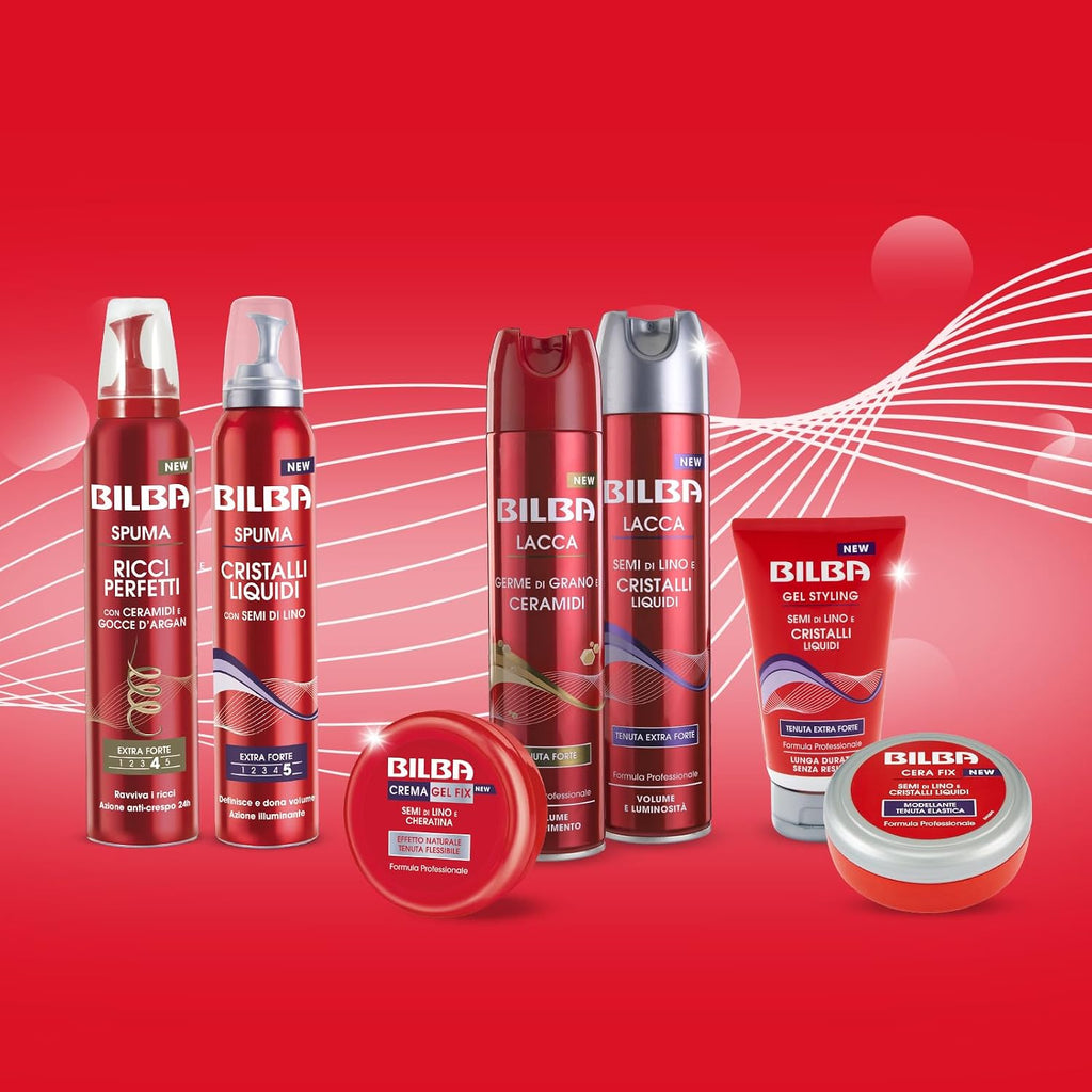 Bilba, Cera con Semi di Lino e Cristalli Liquidi, Cera Fix Modellante a Tenuta Elastica - Formula Professionale - Dona Volume e Lucentezza, Ideale per Fissare l'Acconciatura - 100ml