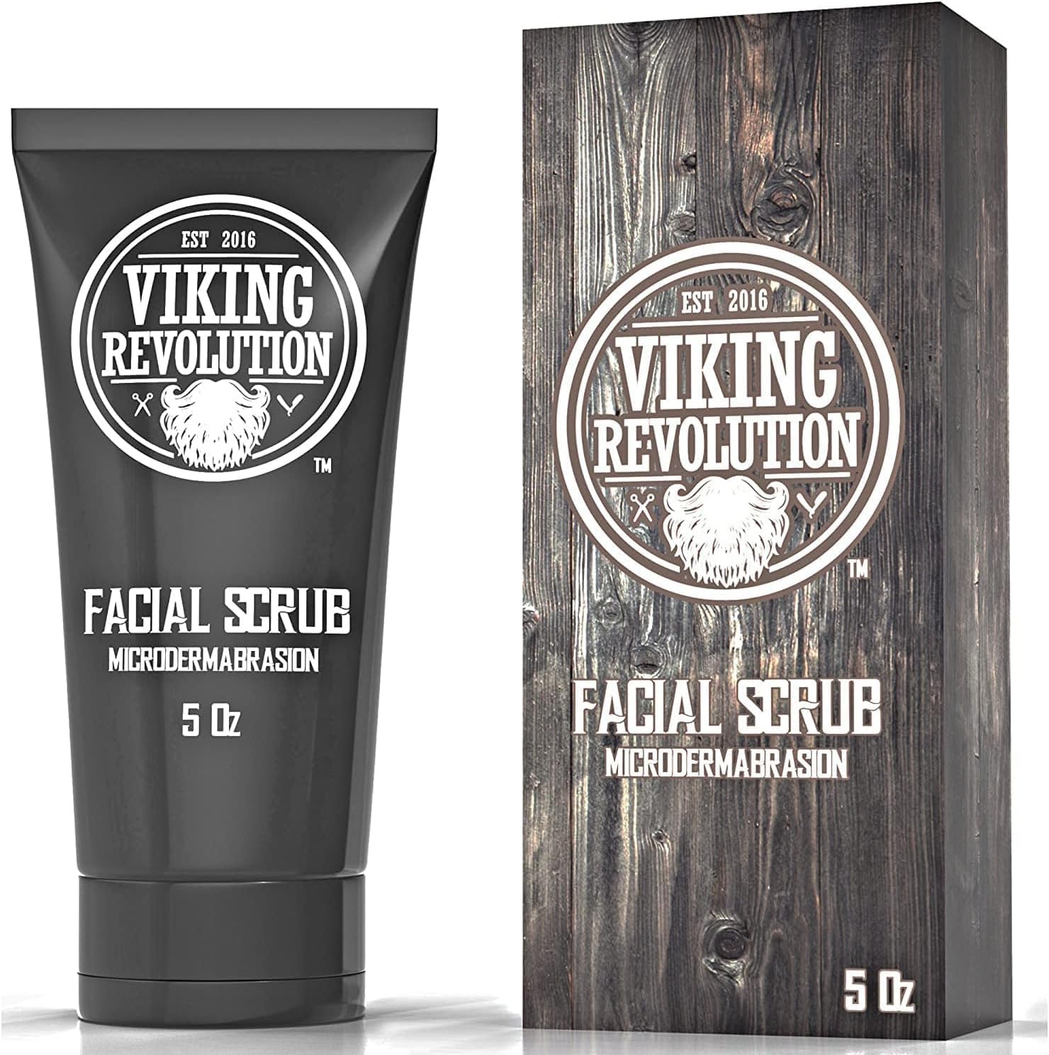 Viking Revolution - Skin Care Kit Uomo - Regalo Uomo - Include Idratante Viso, Scrub Viso, Detergente Schiumogeno (148ml) e Crema Contorno Occhi (30ml)