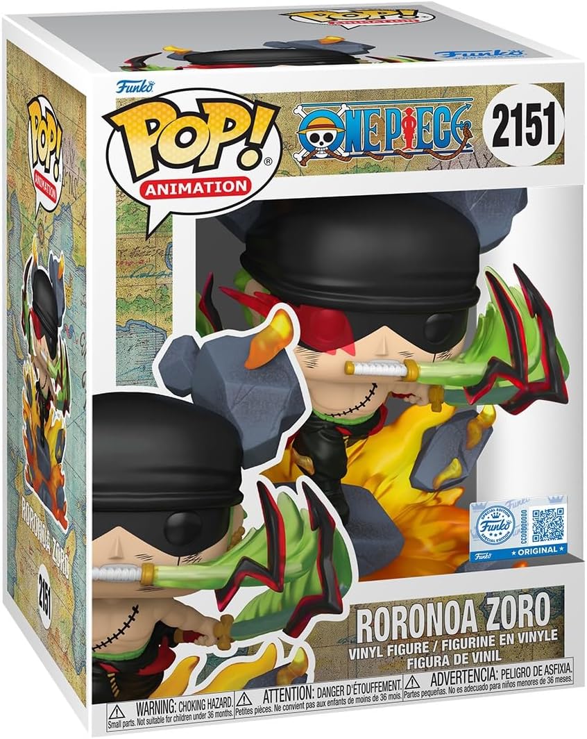 Funko Pop! Premium: One Piece - Roronoa Zoro - King of Hell - Esclusiva Amazon - Figura in Vinile da Collezione - Idea Regalo - Merchandising Ufficiale - Giocattoli per Bambini e Adulti - Anime Fans