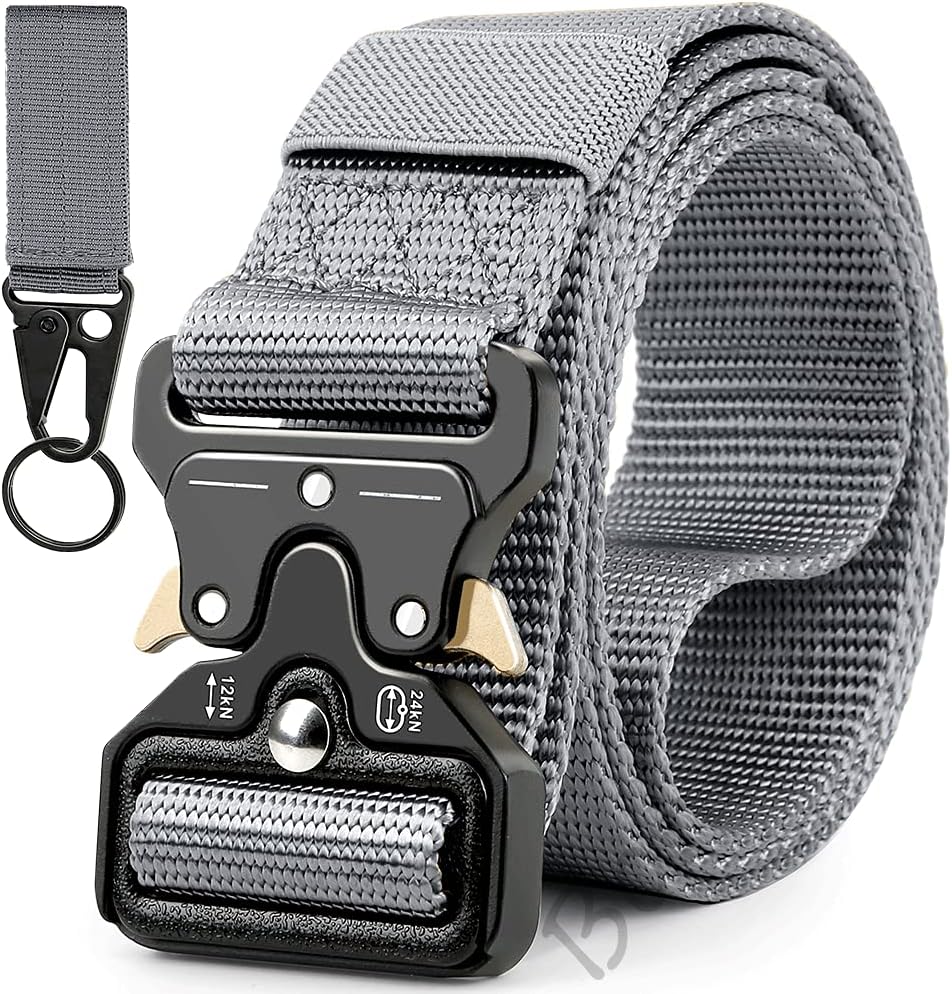 Boneke Cintura Tattica, Cintura Militare Tattica per Uomo Heavy, Tessuto in Nylon Cinturas, con Sicurezza Fibbia a sgancio rapido in metallo, di Salvataggio per Sport e All’aria Aperta Militare