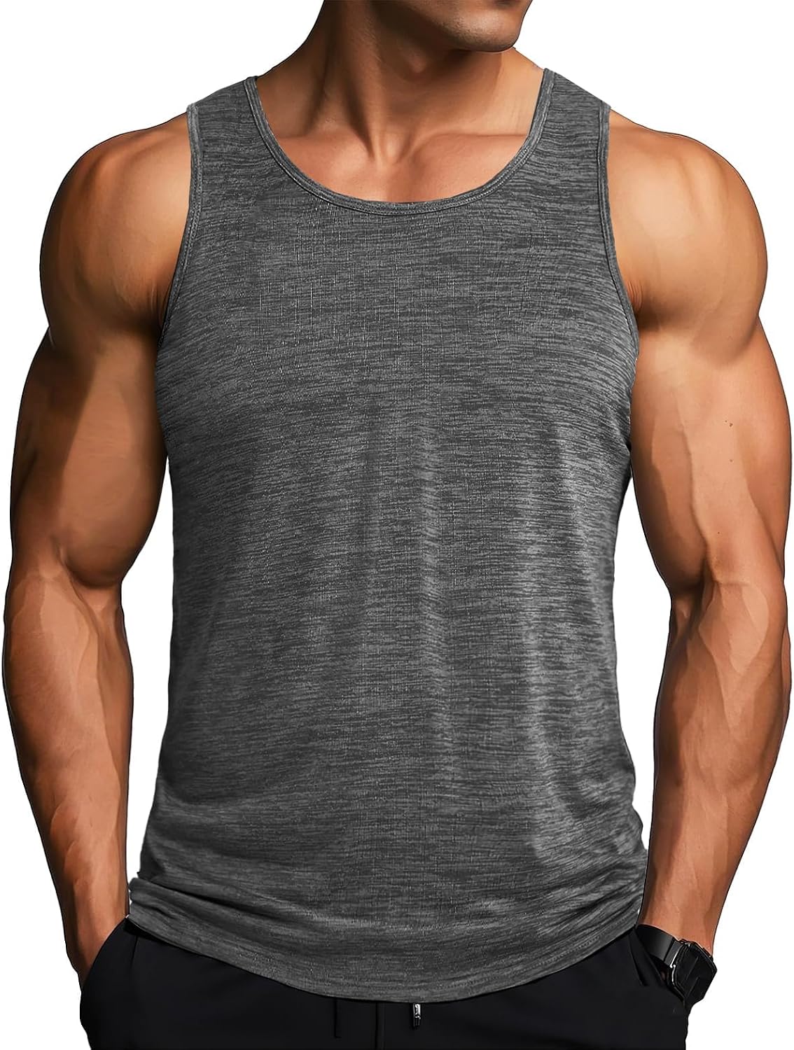 MAGCOMSEN Canotte Sportive da Uomo UPF 50+ Asciugatura Rapida Senza Maniche Allenamento per Bodybuilding da Canottiera