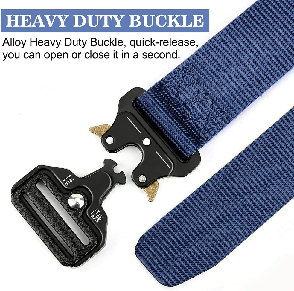Boneke Cintura Tattica, Cintura Militare Tattica per Uomo Heavy, Tessuto in Nylon Cinturas, con Sicurezza Fibbia a sgancio rapido in metallo, di Salvataggio per Sport e All’aria Aperta Militare
