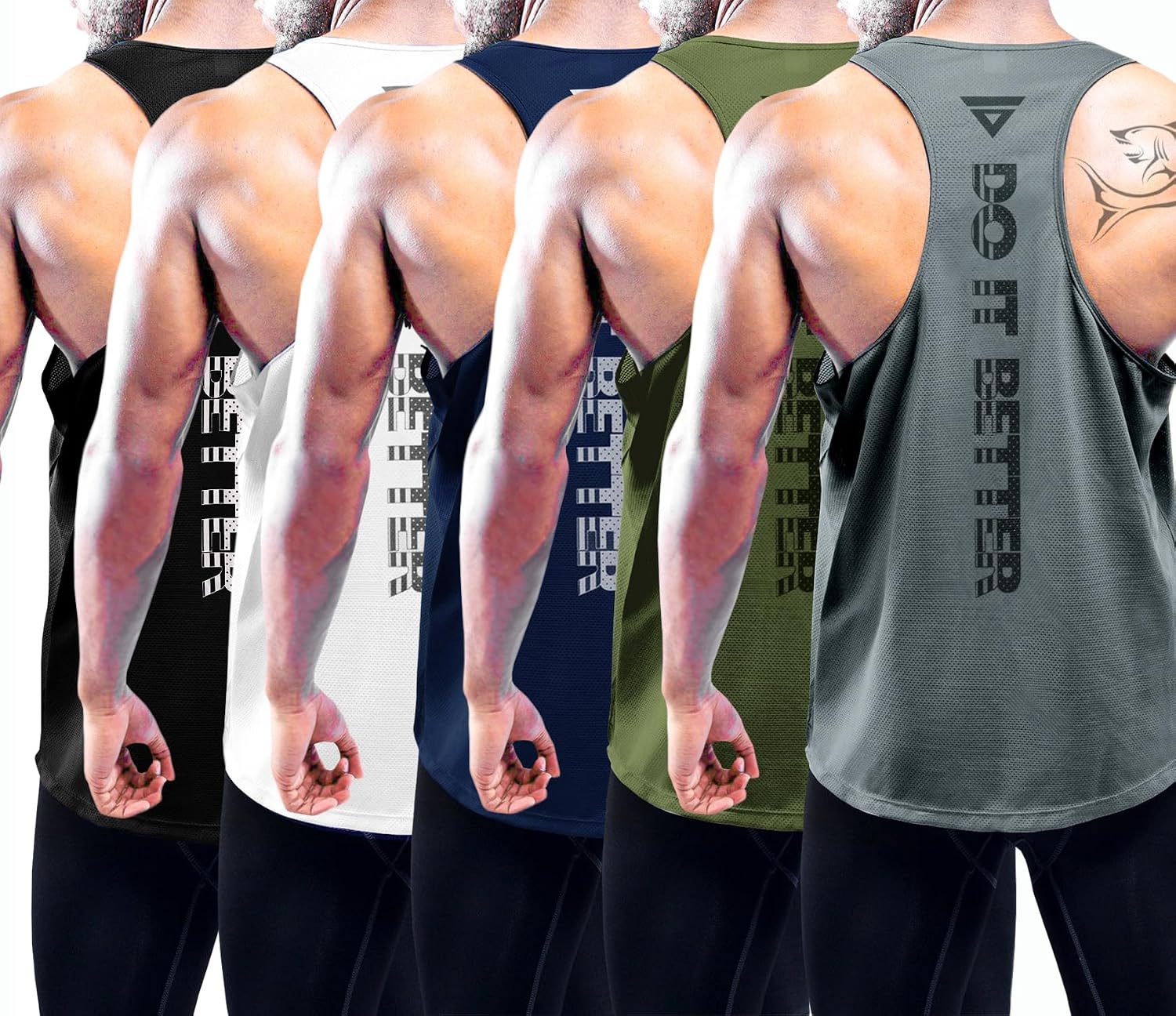 Boyzn Confezione da 3 canottiere da uomo, estive, senza maniche, traspiranti, per palestra, allenamento, palestra, bodybuilding, senza maniche