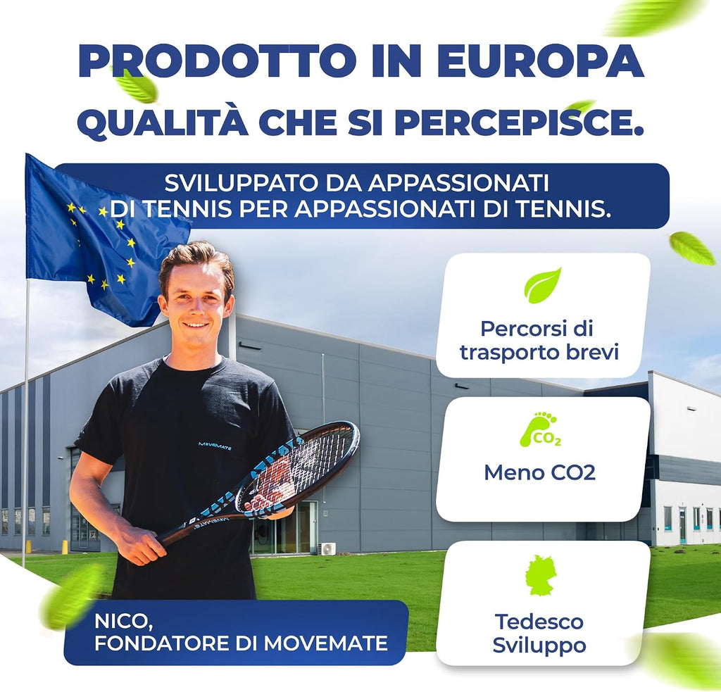 MOVEMATE Dispositivo di Allenamento per Tennis/Padel con Pallina Wilson® | Innovativo Dispositivo Sportivo per Il Tempo Libero per Giocare e Allenarsi all'aperto, in Giardino