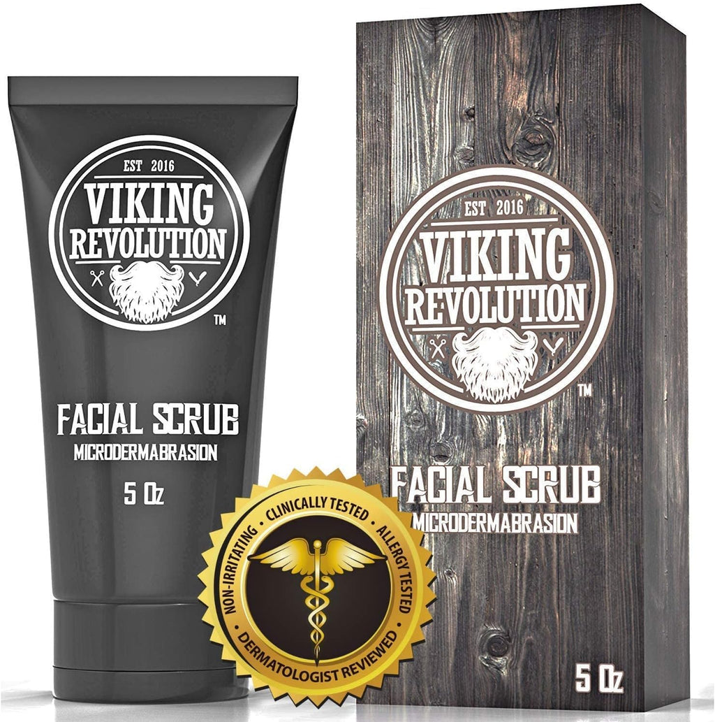 Viking Revolution - Skin Care Kit Uomo - Regalo Uomo - Include Idratante Viso, Scrub Viso, Detergente Schiumogeno (148ml) e Crema Contorno Occhi (30ml)