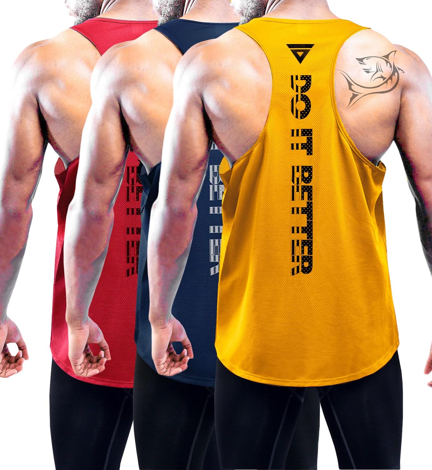 Boyzn Confezione da 3 canottiere da uomo, estive, senza maniche, traspiranti, per palestra, allenamento, palestra, bodybuilding, senza maniche