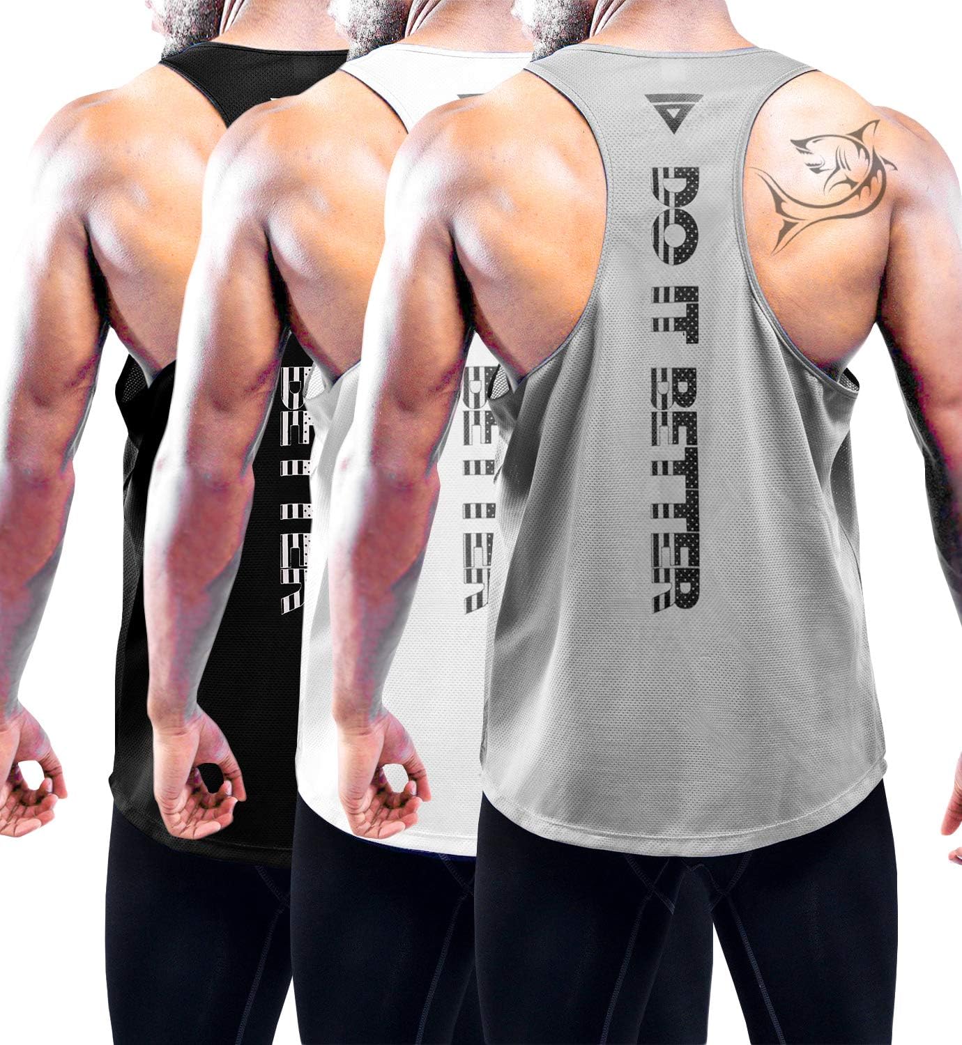 Boyzn Confezione da 3 canottiere da uomo, estive, senza maniche, traspiranti, per palestra, allenamento, palestra, bodybuilding, senza maniche