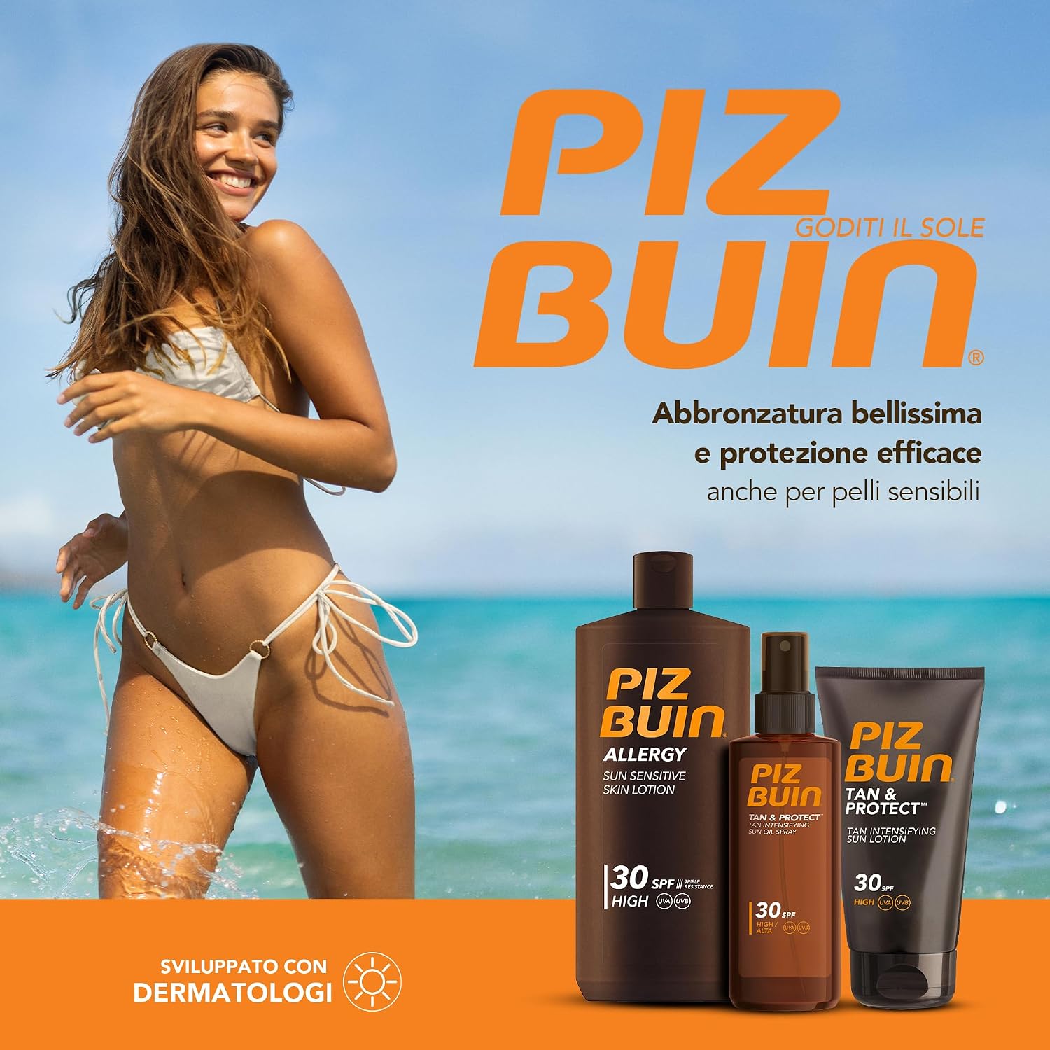 PIZ BUIN Tan & Protect Spray Intensificatore Abbronzatura SPF 30, 150 ml | Crema solare spray abbronzante corpo, Con filtri solari UVA/UVB , Senza autoabbronzanti, Resistente ad acqua e sudore
