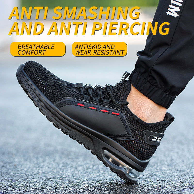 Scarpe da lavoro traspiranti, leggere e resistenti all'usura, anti-schiacciamento e anti-perforazione, con puntale in acciaio intrecciato.