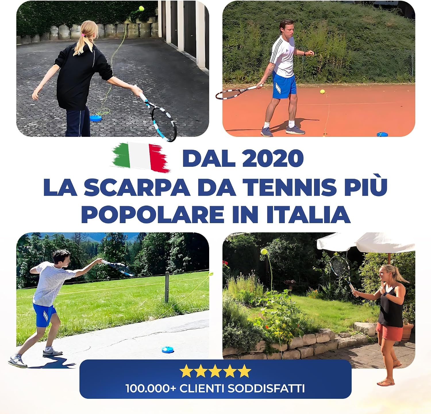 MOVEMATE Dispositivo di Allenamento per Tennis/Padel con Pallina Wilson® | Innovativo Dispositivo Sportivo per Il Tempo Libero per Giocare e Allenarsi all'aperto, in Giardino