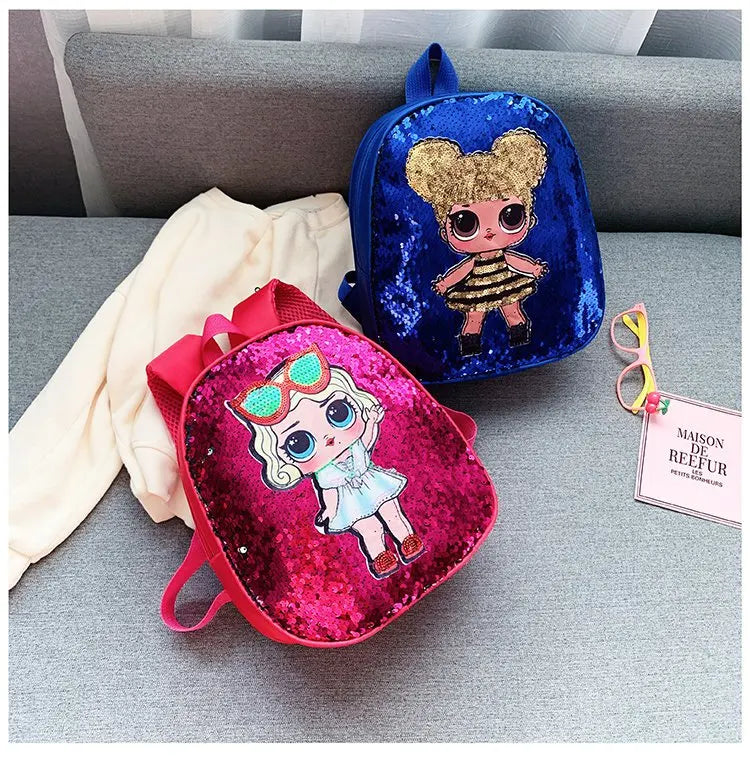 Cute Children's Sequin Backpack Bags 3-6 Years Lovely Kindergarten Kids School Bag Fashion Cartoon Baby Girls Handbags Knapsack