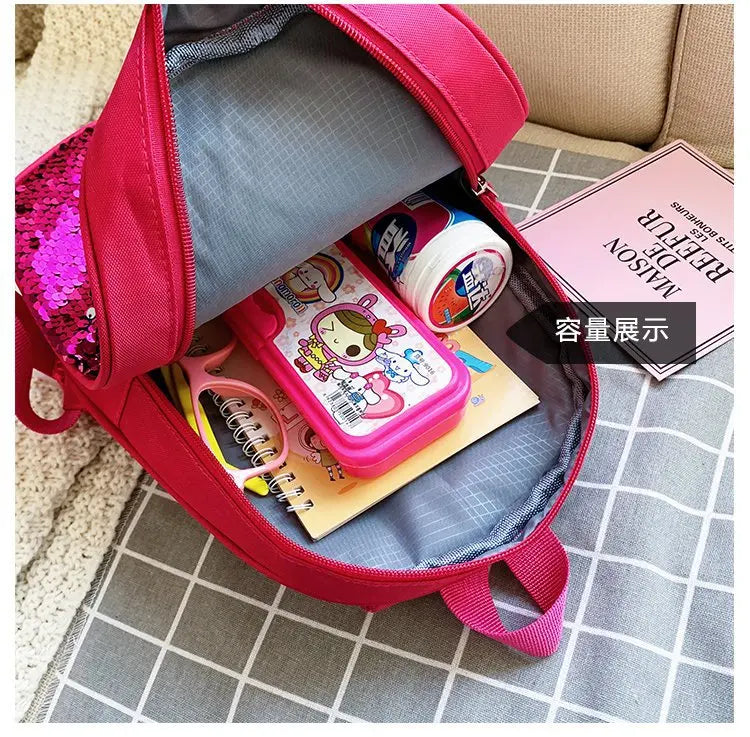 Cute Children's Sequin Backpack Bags 3-6 Years Lovely Kindergarten Kids School Bag Fashion Cartoon Baby Girls Handbags Knapsack