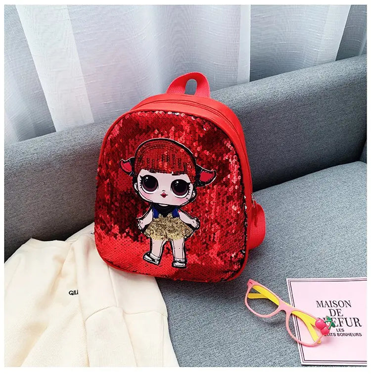 Cute Children's Sequin Backpack Bags 3-6 Years Lovely Kindergarten Kids School Bag Fashion Cartoon Baby Girls Handbags Knapsack