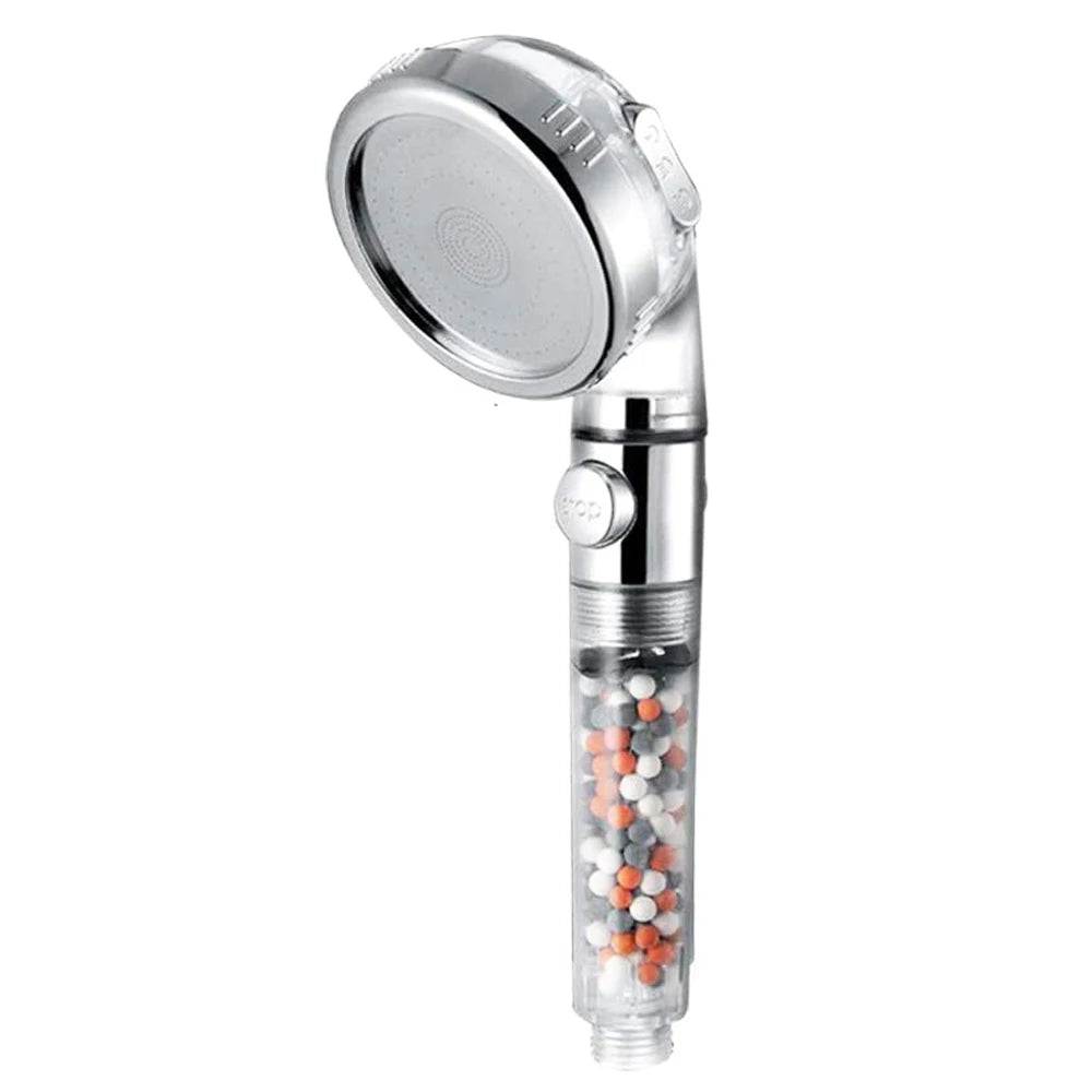 Shower Head High Pressure with Mineral Beads On/Off Switch Filter 3 Modes Water Saving Handheld Showerheads Bathroom Accessories