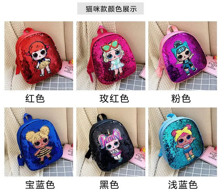 Cute Children's Sequin Backpack Bags 3-6 Years Lovely Kindergarten Kids School Bag Fashion Cartoon Baby Girls Handbags Knapsack