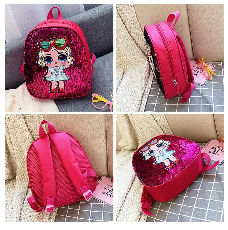 Cute Children's Sequin Backpack Bags 3-6 Years Lovely Kindergarten Kids School Bag Fashion Cartoon Baby Girls Handbags Knapsack