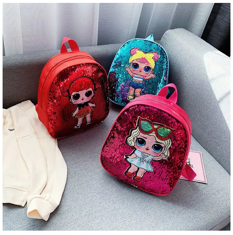 Cute Children's Sequin Backpack Bags 3-6 Years Lovely Kindergarten Kids School Bag Fashion Cartoon Baby Girls Handbags Knapsack