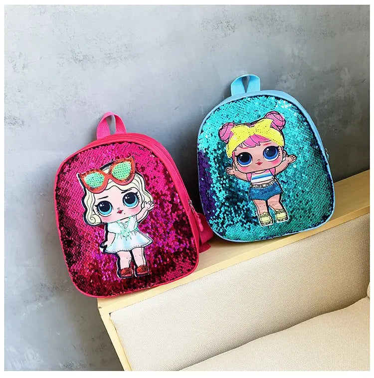Cute Children's Sequin Backpack Bags 3-6 Years Lovely Kindergarten Kids School Bag Fashion Cartoon Baby Girls Handbags Knapsack