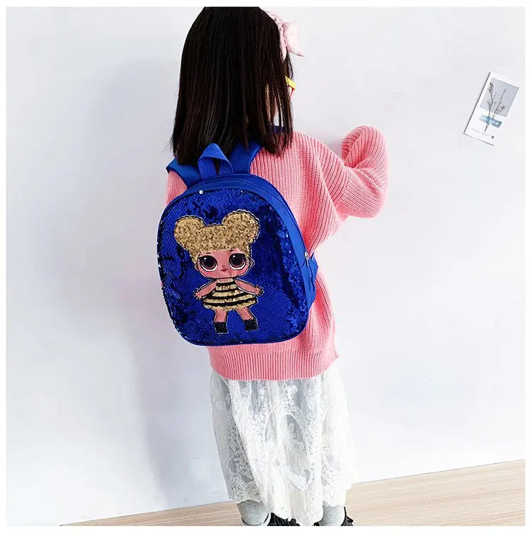 Cute Children's Sequin Backpack Bags 3-6 Years Lovely Kindergarten Kids School Bag Fashion Cartoon Baby Girls Handbags Knapsack