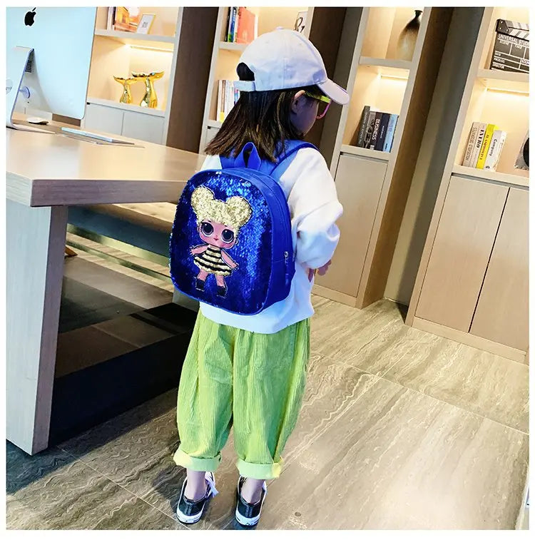 Cute Children's Sequin Backpack Bags 3-6 Years Lovely Kindergarten Kids School Bag Fashion Cartoon Baby Girls Handbags Knapsack
